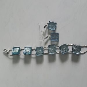 Allie Cat bracelet and earrings set